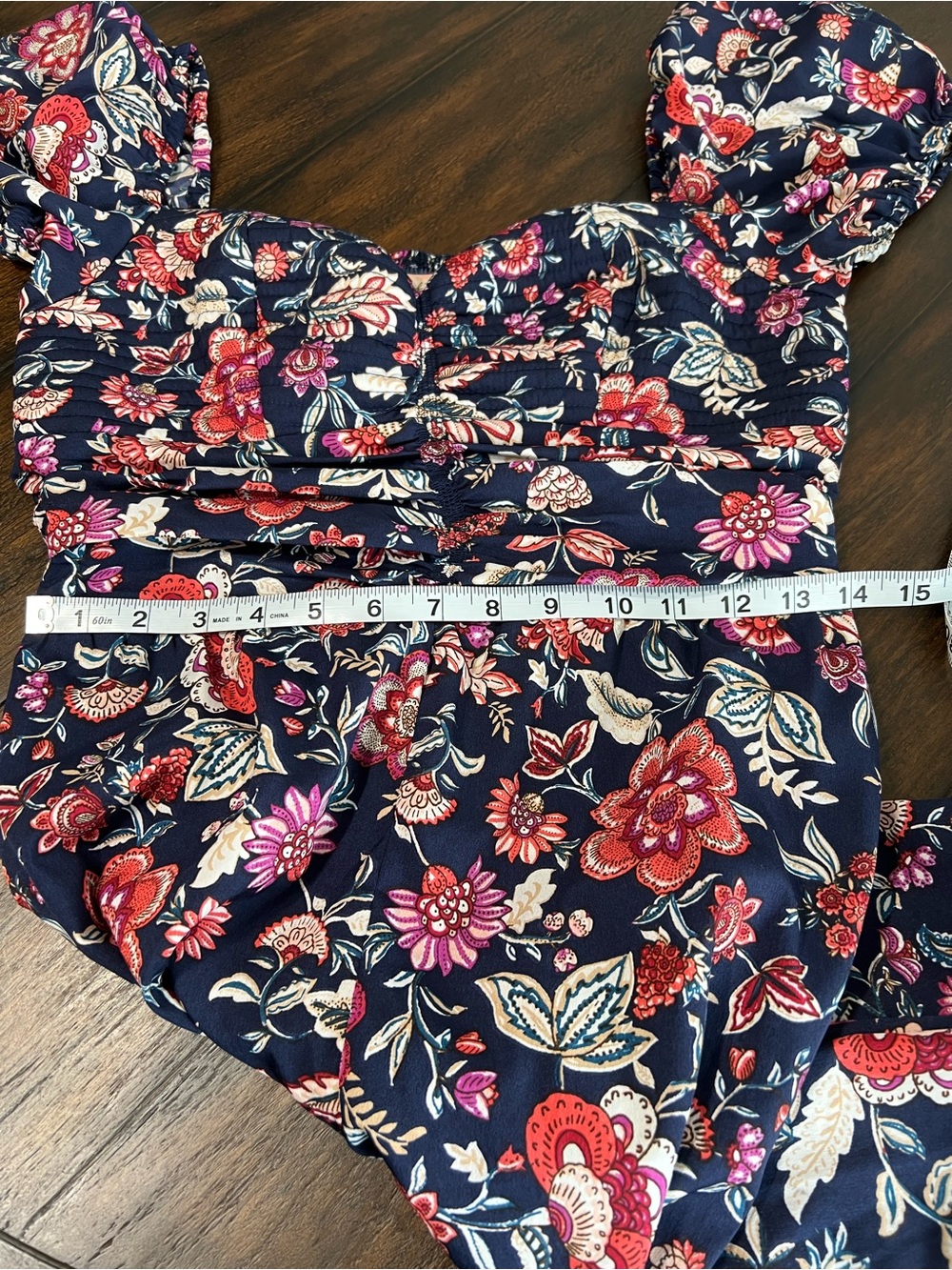 Band of the Free Women’s Size Med Jumpsuit Navy Red Pink Florals Boho Summer - Picture 10 of 11